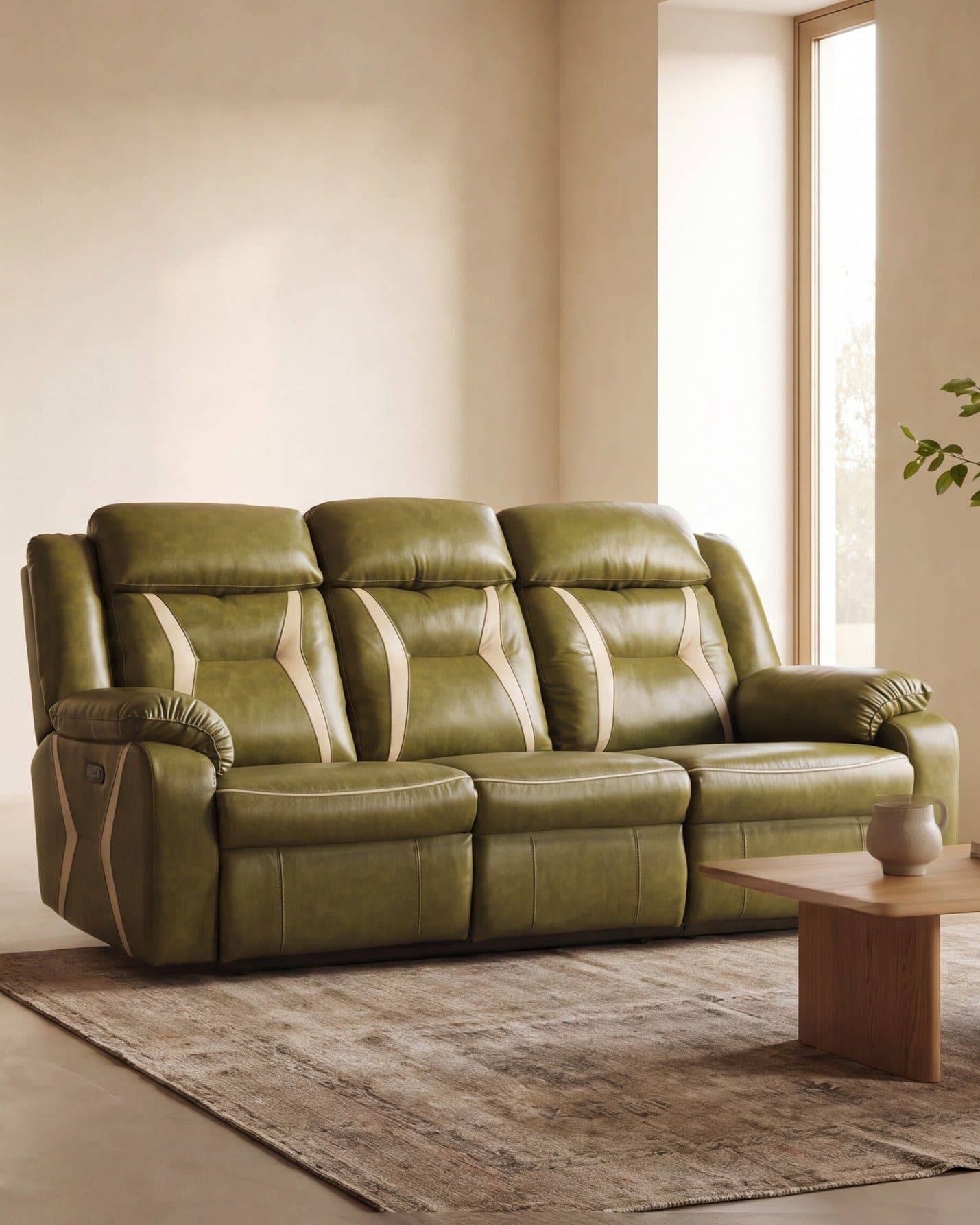 The Cypress three-seater in a bright living room
