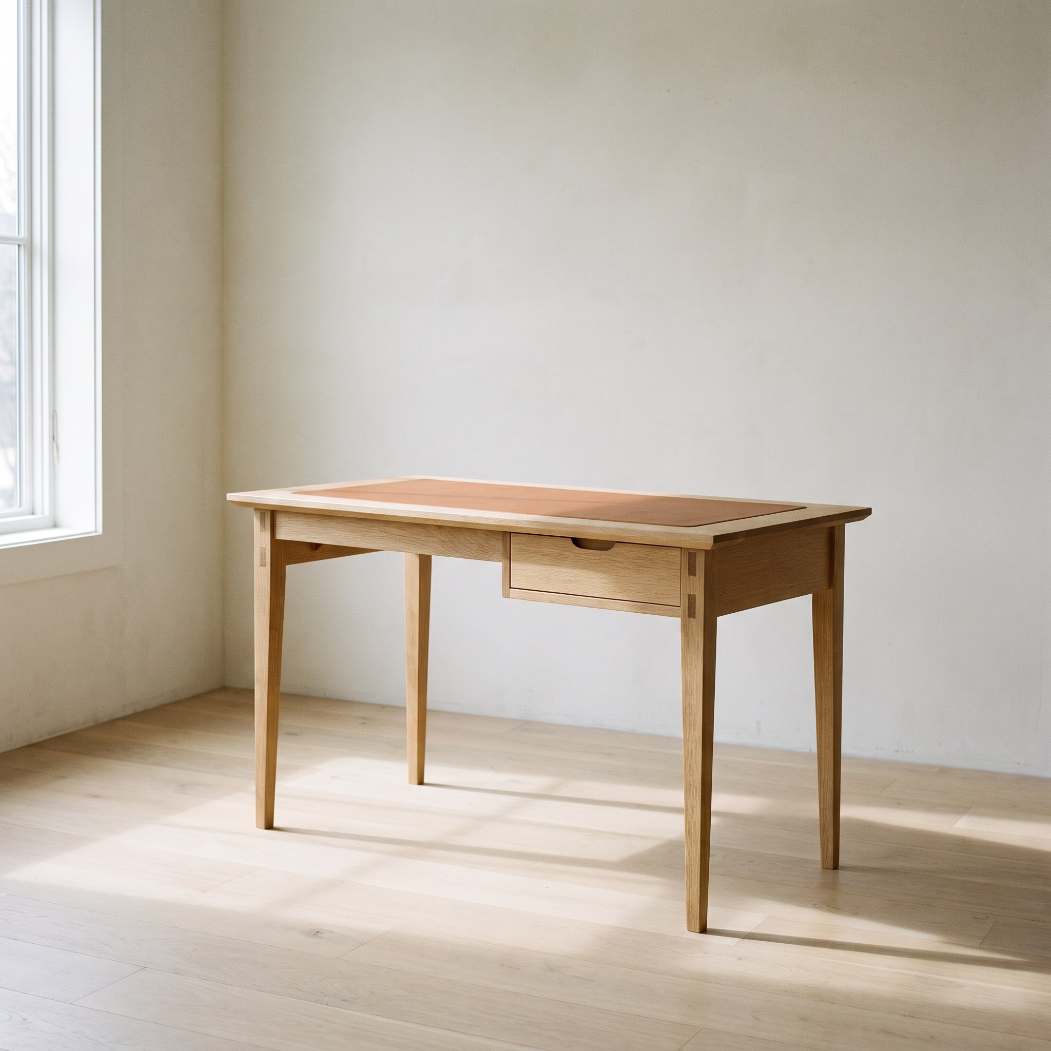 Leather-Inlay Writing Desk photographed in a room