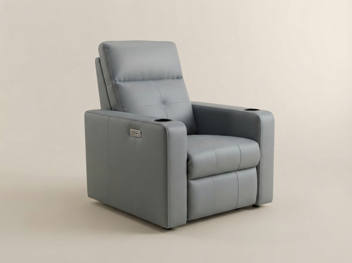 Astra Cinema Recliner photographed from three-quarters on