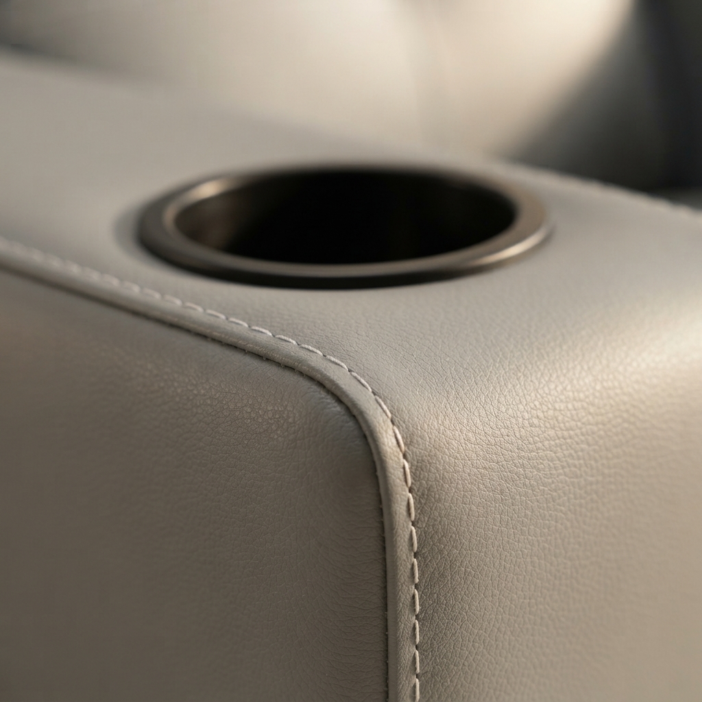 A close photograph of the material Astra Cinema Recliner is built in