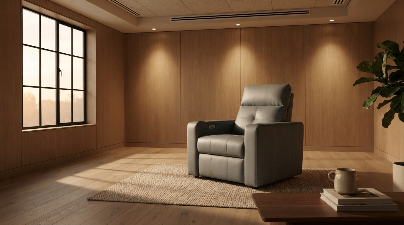 Astra Cinema Recliner photographed in a whole room, showing its scale