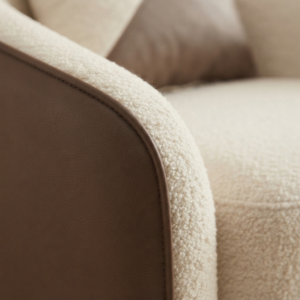 A close photograph of the joinery on Cove Tub Chair