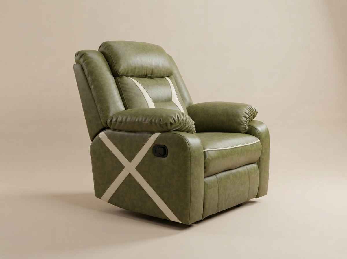 Cypress Recliner — Single photographed from three-quarters on