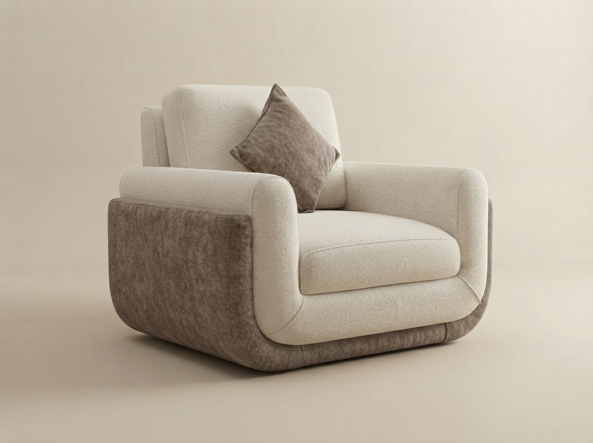 Dune Armchair photographed from three-quarters on