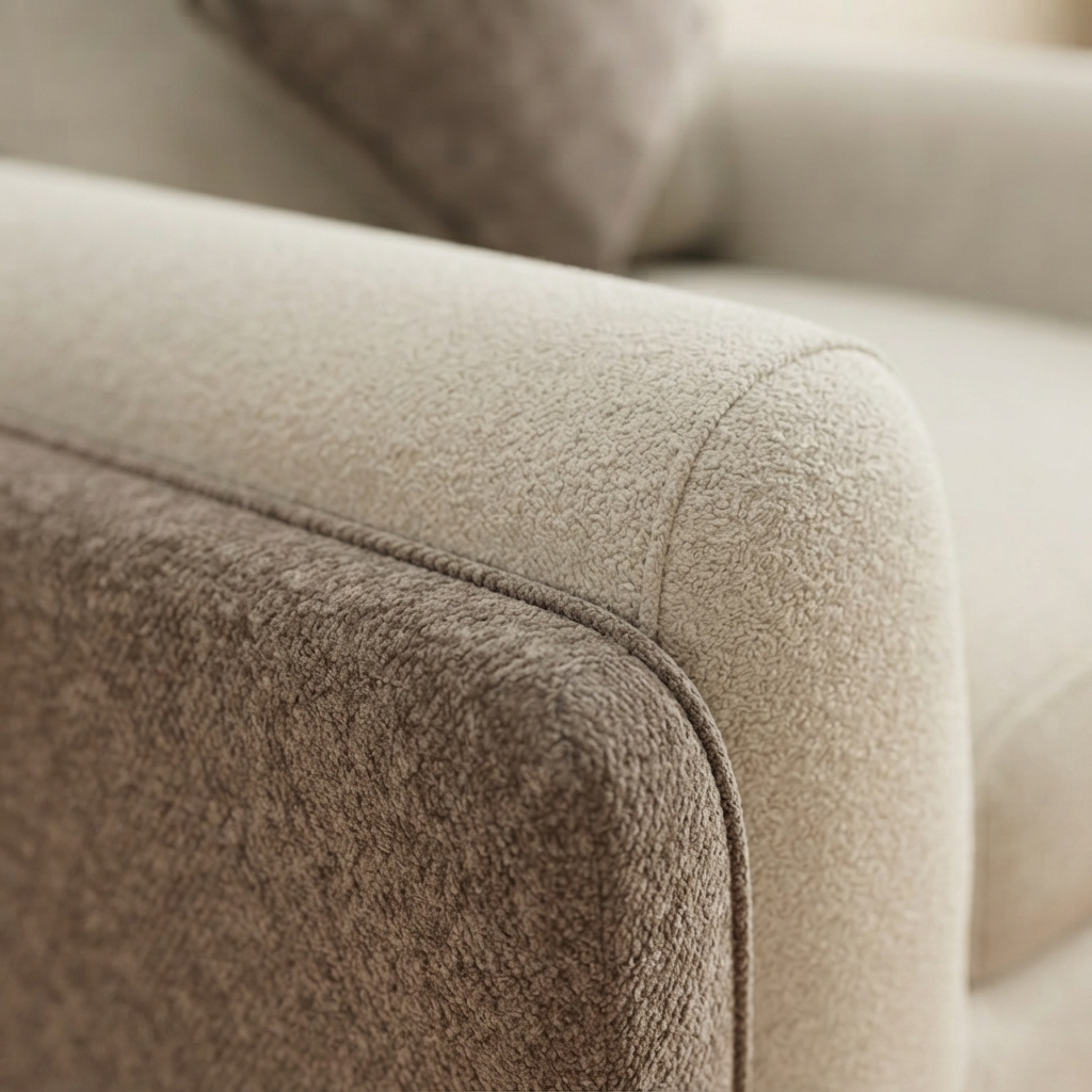 A close photograph of the joinery on Dune Armchair