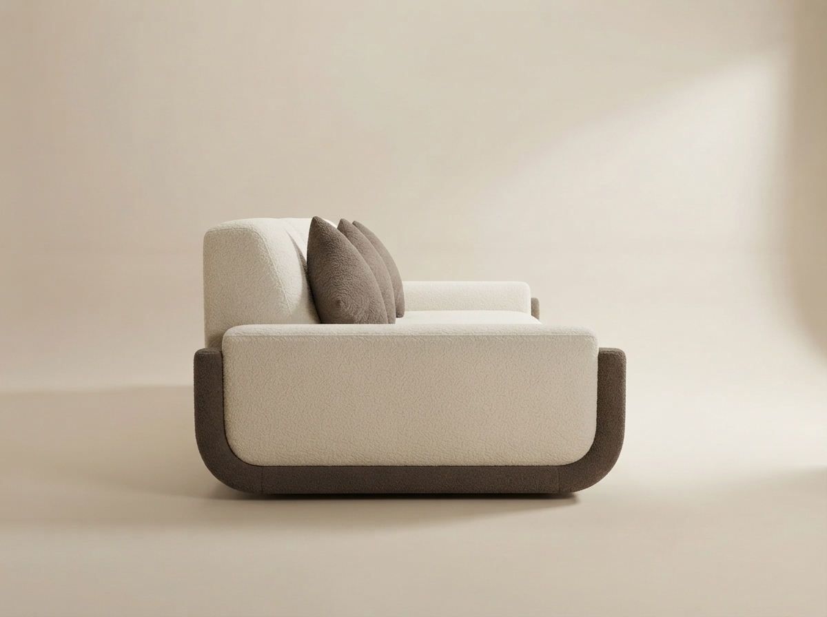 The side profile of Dune Three-Seat Sofa