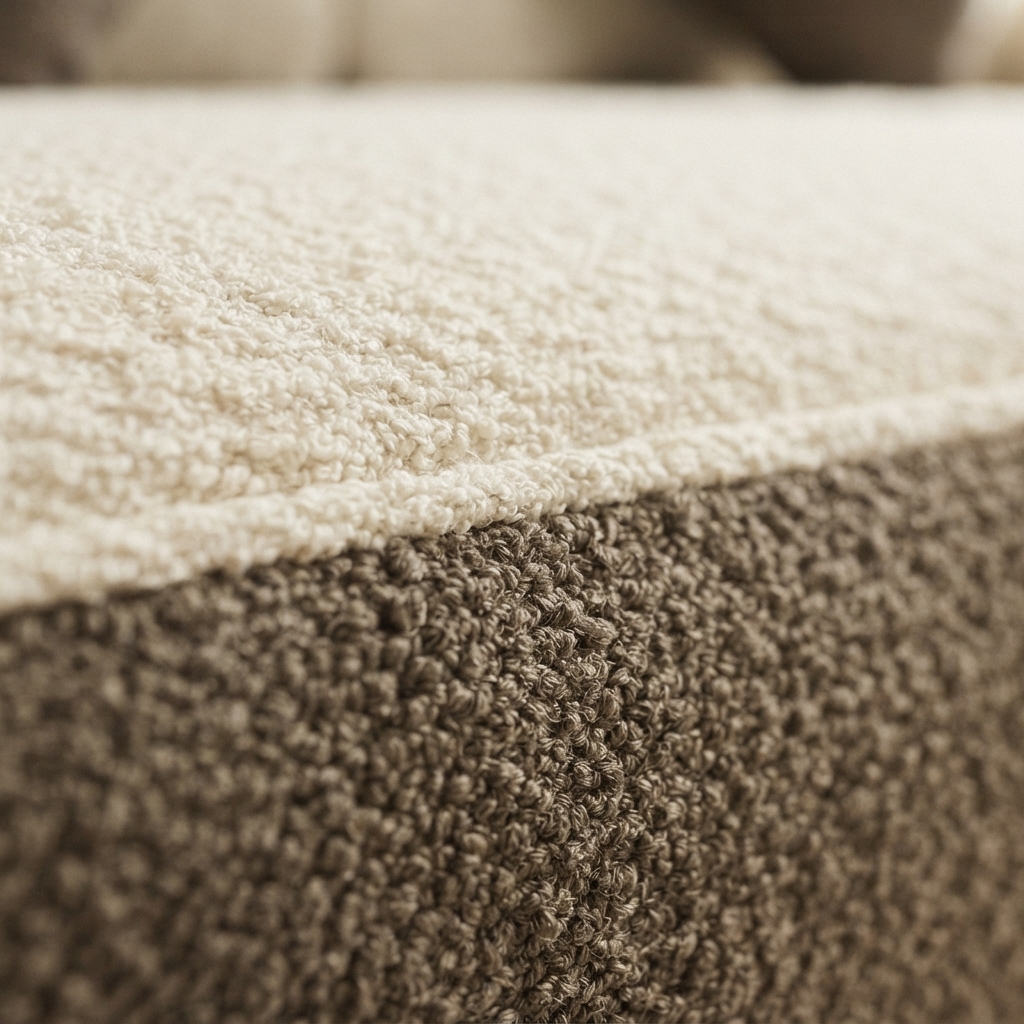 A close photograph of the material Dune Three-Seat Sofa is built in