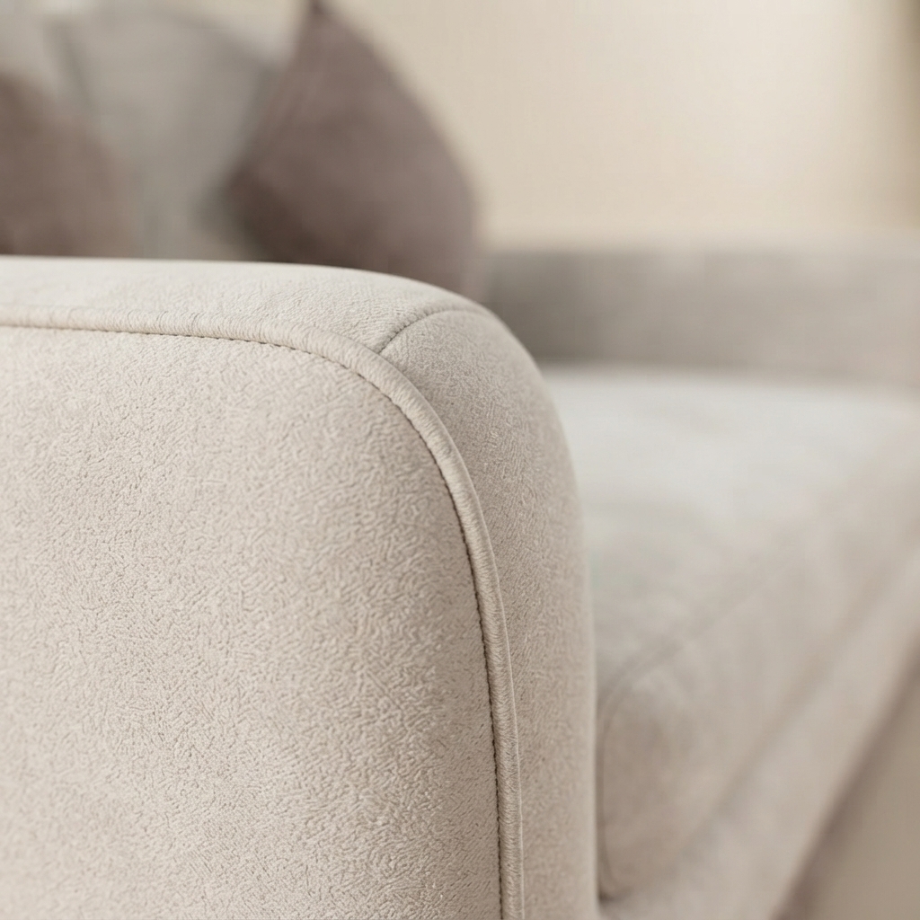 A close photograph of the joinery on Dune Two-Seat Sofa