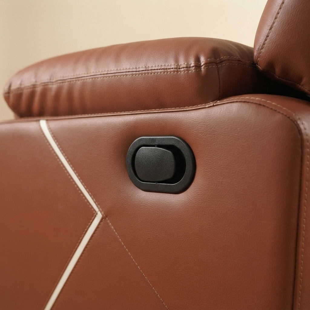 A close photograph of the joinery on Sienna Recliner