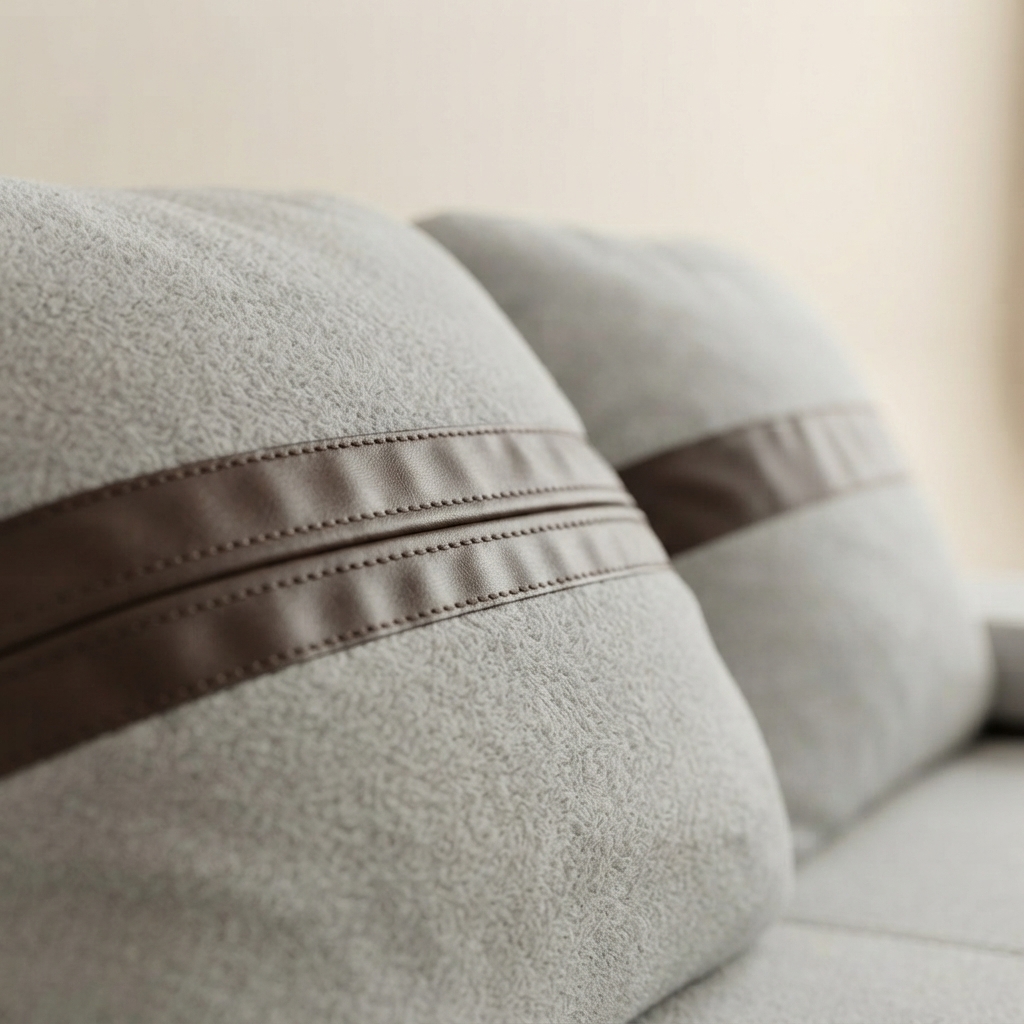 A close photograph of the joinery on Strand Three-Seat Sofa