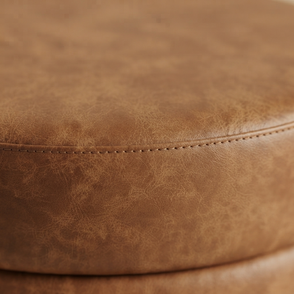 A close photograph of the material Tambour Storage Ottoman is built in