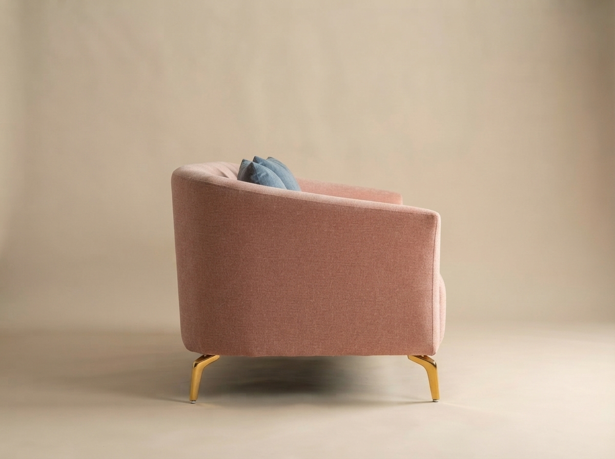 The side profile of Textured Loveseat