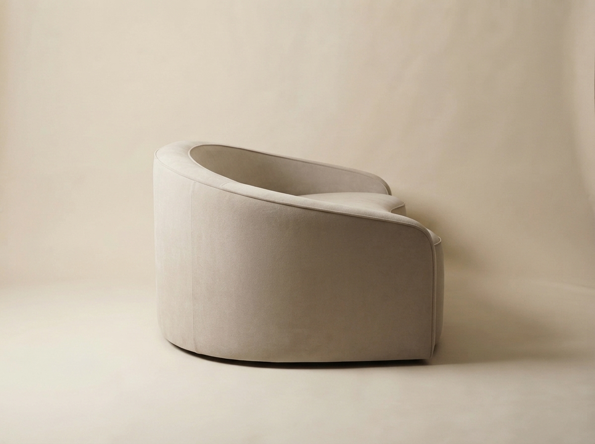 The side profile of Velvet Curved Sofa
