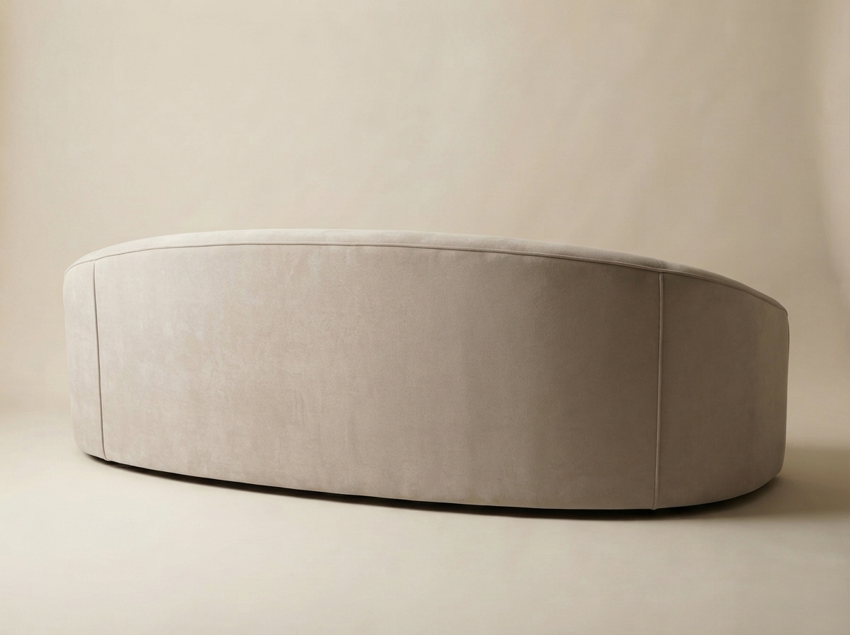 The back of Velvet Curved Sofa