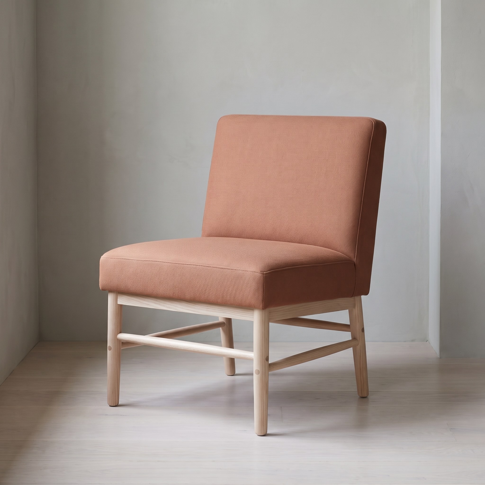 Brushed Canvas Accent Chair — Clay brushed cotton canvas
