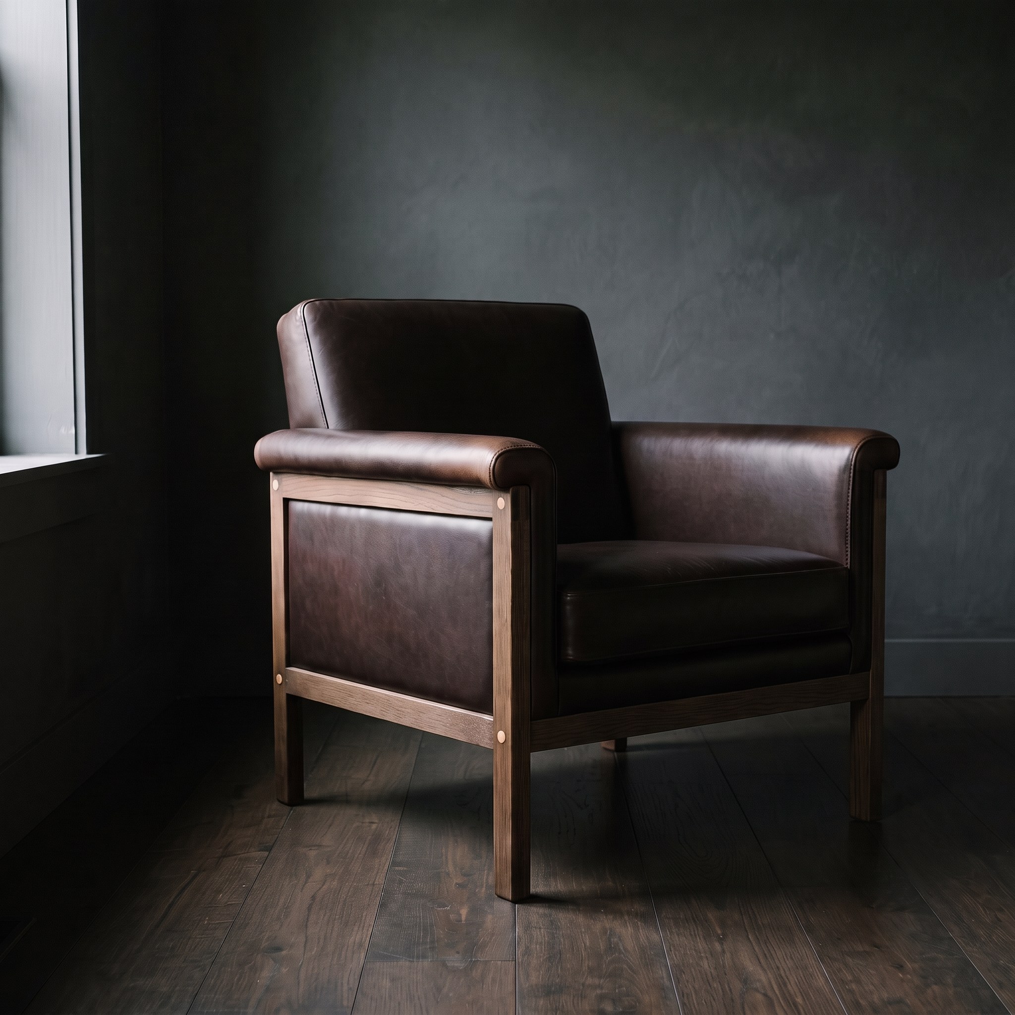 Pull-Up Leather Club Armchair — Espresso pull-up leather
